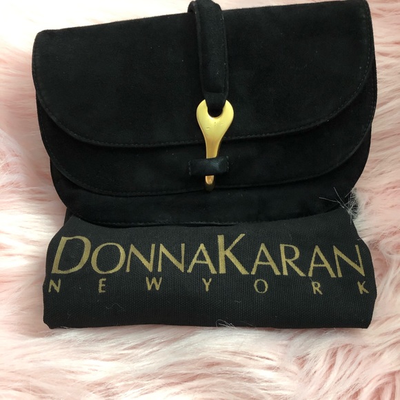 Donna Karan Handbags - Donna Karan black suede evening bag.